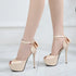Elegant Peep Toe Platform High Heels Pumps for Women - Stylish Wedding Shoes with Stiletto Heels & Slingback Design Perfect for Brides and Special Occasions